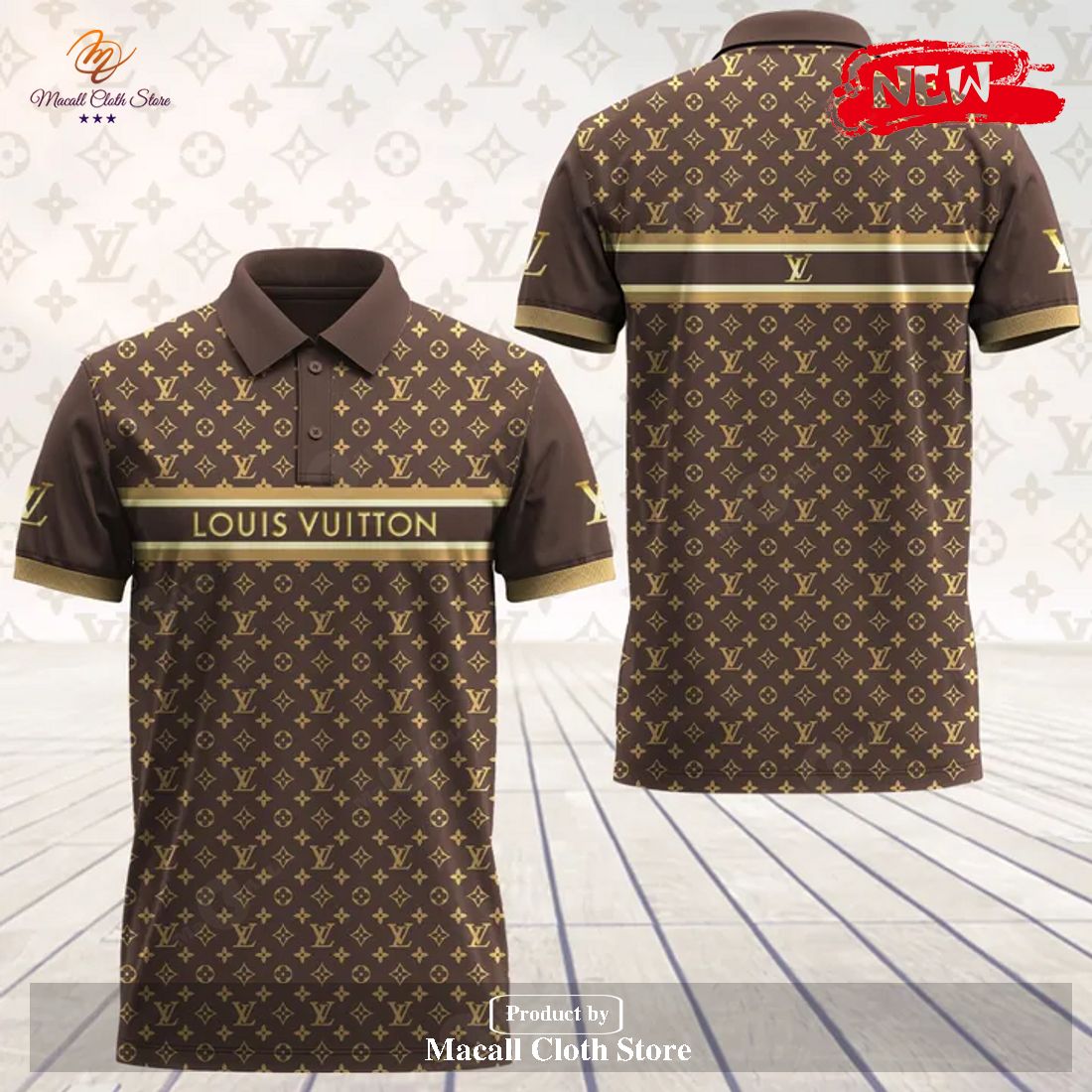 Louis Vuitton Limited Light Brown Luxury Summer Collection Shirt For Men Polo Shirt Louis Vuitton Limited Light Brown Luxury Summer Collection Shirt For Men Polo Shirt