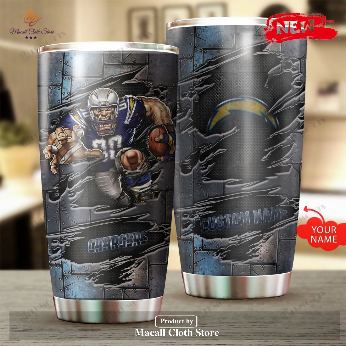 Customize Name Los Angeles Chargers NFL Gift For Fan Design Tumbler Customize Name Los Angeles Chargers NFL Gift For Fan Design Tumbler