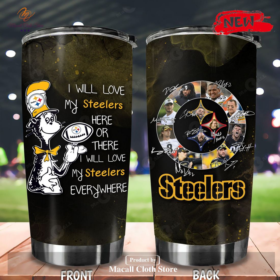 Pittsburgh Steelers Seuss Classic Black Design Gift For Fan Tumbler Pittsburgh Steelers Seuss Classic Black Design Gift For Fan Tumbler