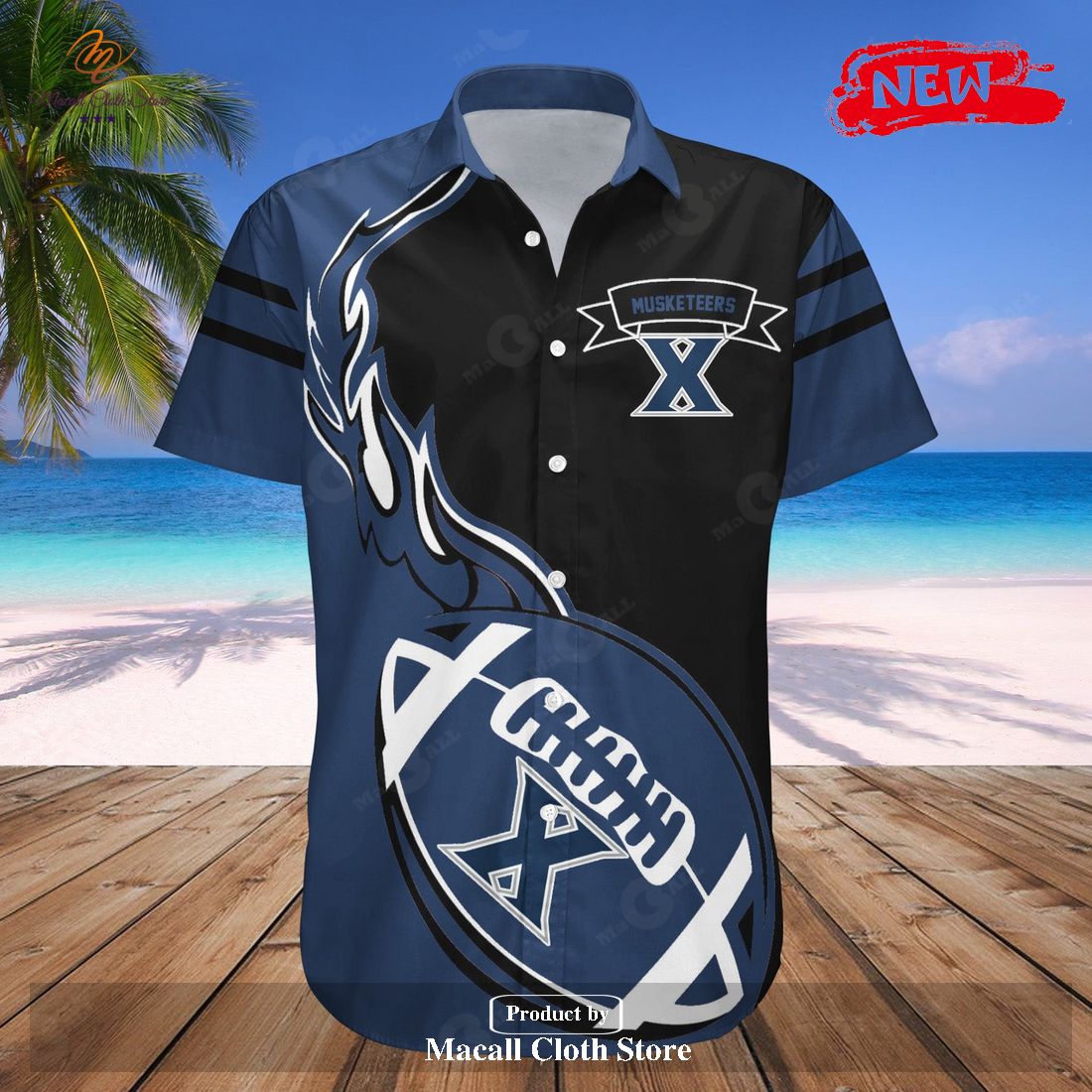 Xavier Musketeers NCAA Flame Ball Hawaiian Shirt and Short Xavier Musketeers NCAA Flame Ball Hawaiian Shirt and Short