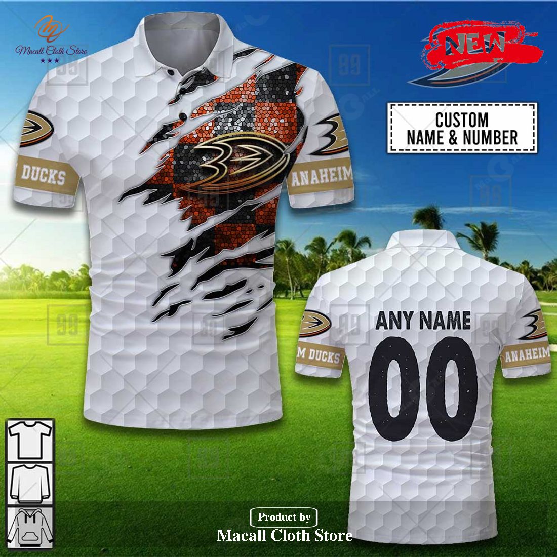 Personalized Golf Mix Design NHL Anaheim Ducks For Men Women Polo Shirt