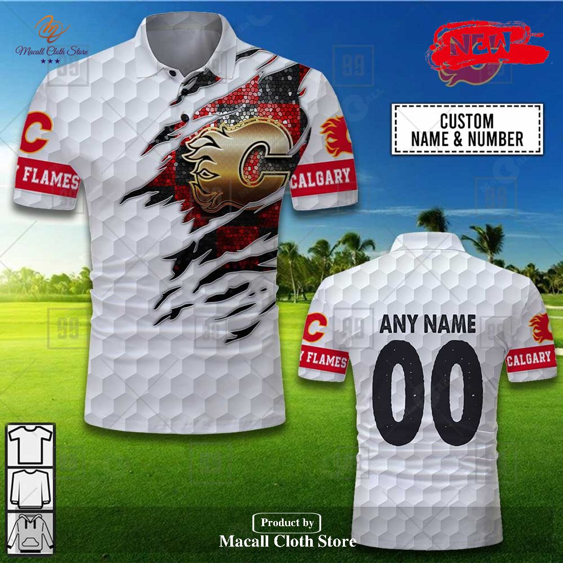 Personalized Golf Mix Design NHL Calgary Flames For Men Women Polo Shirt