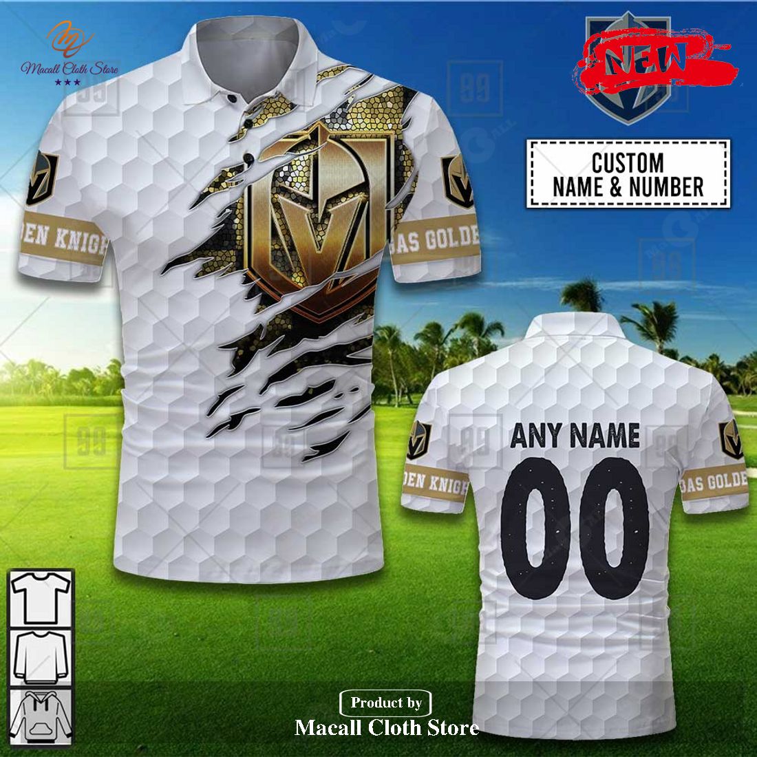 Personalized Golf Mix NHL Vegas Golden Knights For Men Women Polo Shirt Personalized Golf Mix NHL Vegas Golden Knights For Men Women Polo Shirt