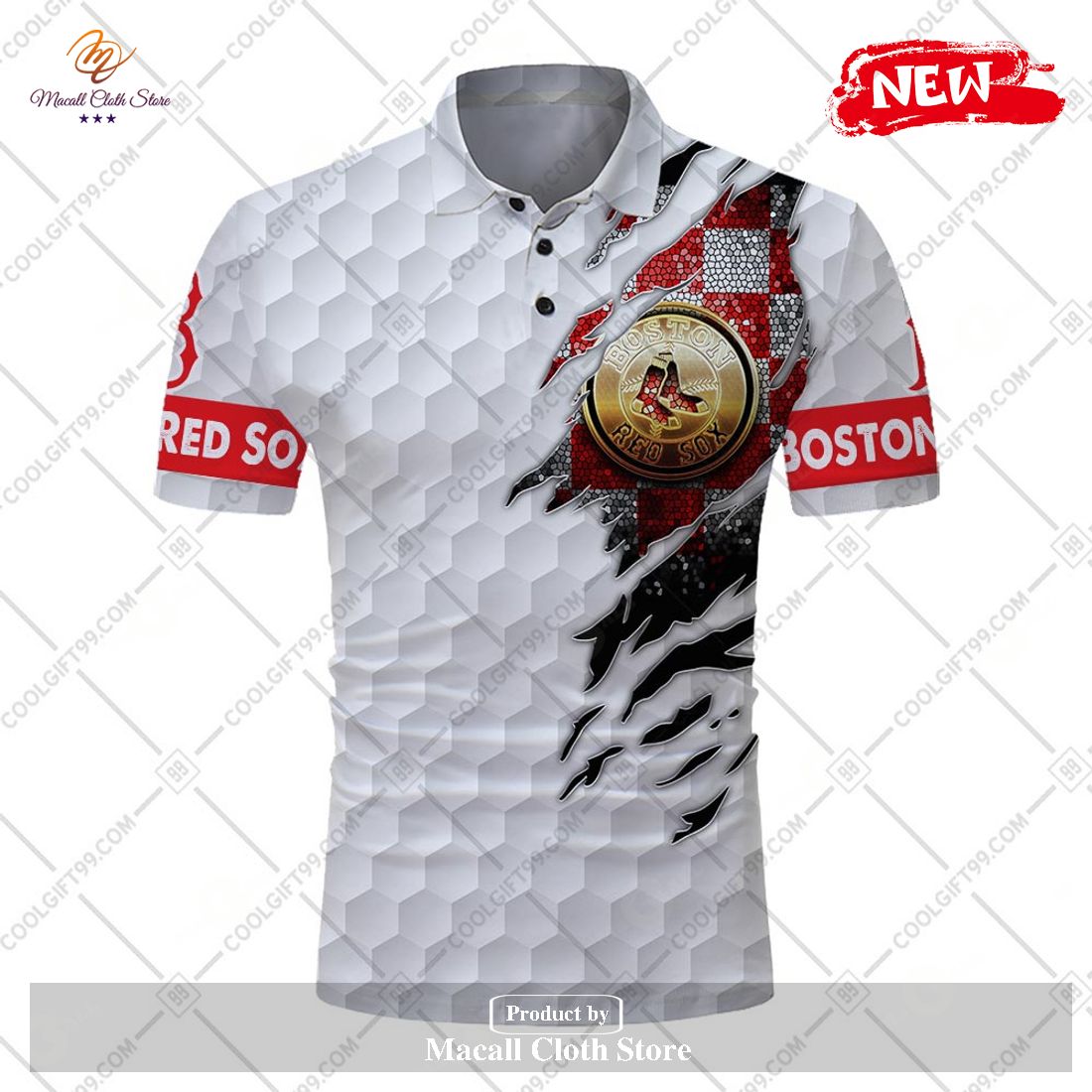 MLB Boston Red Sox Logo Golf Polo Shirt For Men And Women