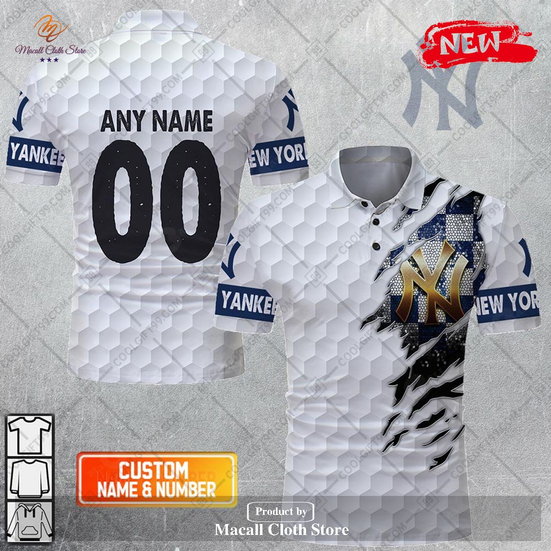 MLB New York Yankees Mix Jersey Personalized Style Polo Shirt