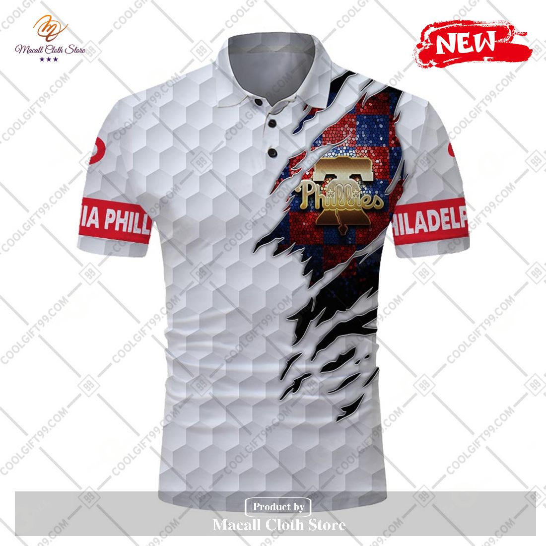 Personalized MLB Philadelphia Phillies Mix Golf Style For Men Women Polo Shirt