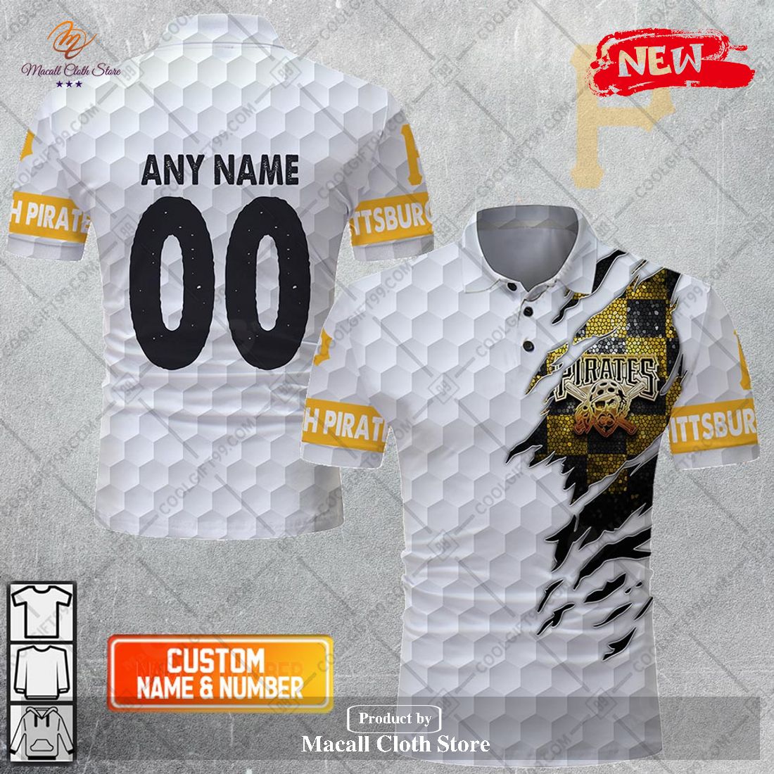Personalized MLB Pittsburgh Pirates Mix Golf Style For Men Women Polo Shirt