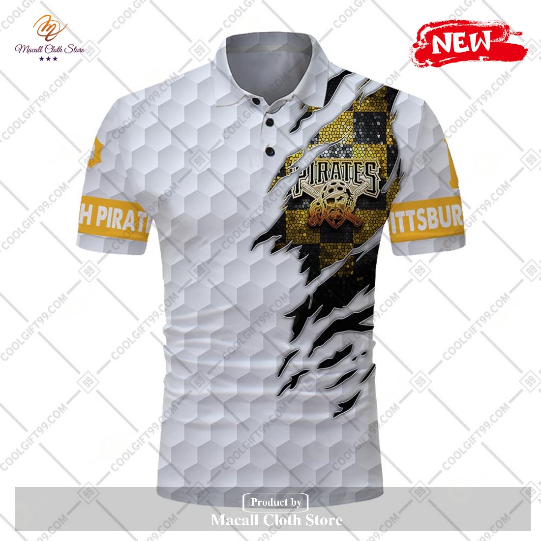 Personalized MLB Pittsburgh Pirates Mix Golf Style For Men Women Polo Shirt