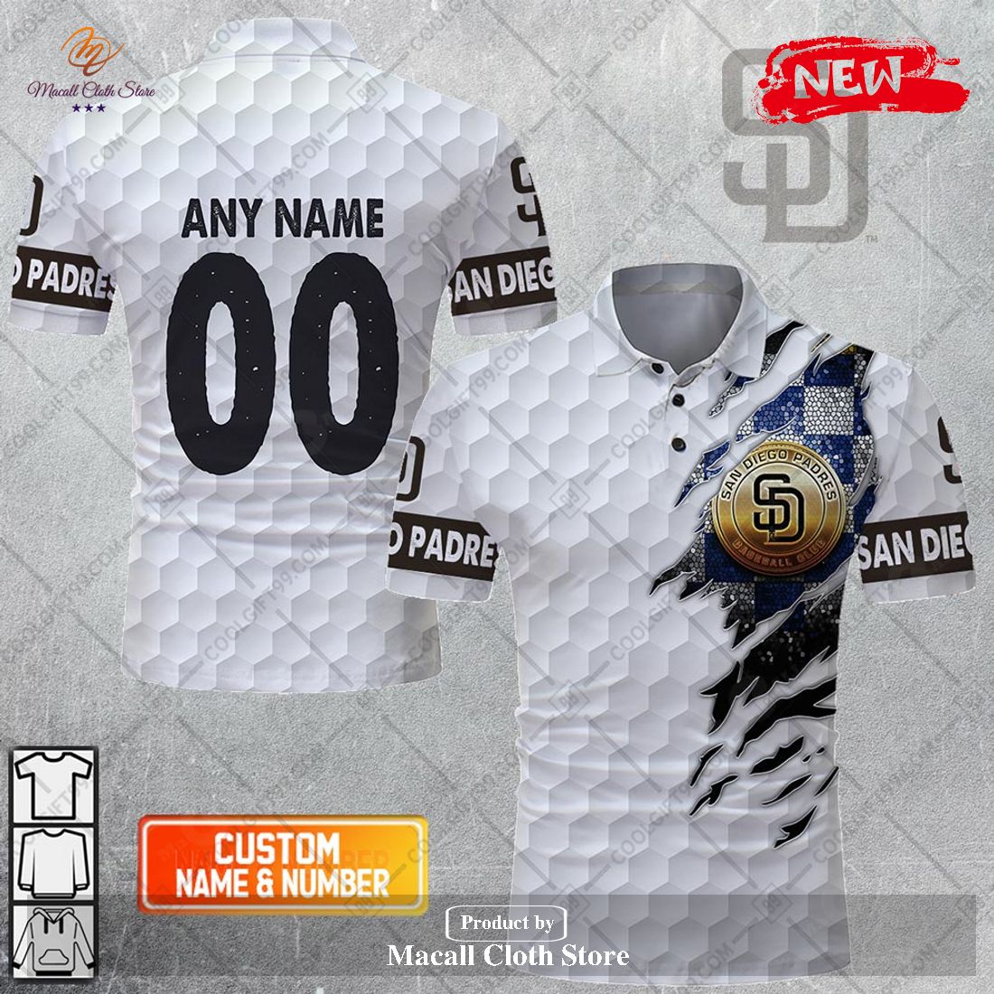 Personalized MLB San Diego Padres Mix Golf Style For Men Women Polo Shirt