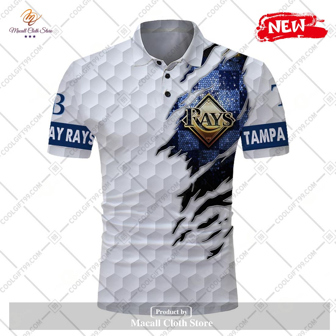 Personalized MLB Tampa Bay Rays Mix Golf Style Polo Shirt - Torunstyle