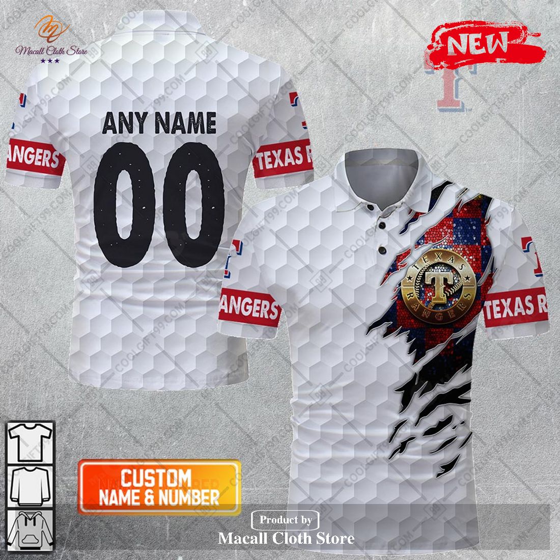 Personalized MLB Texas Rangers Mix Golf Style For Men Women Polo Shirt