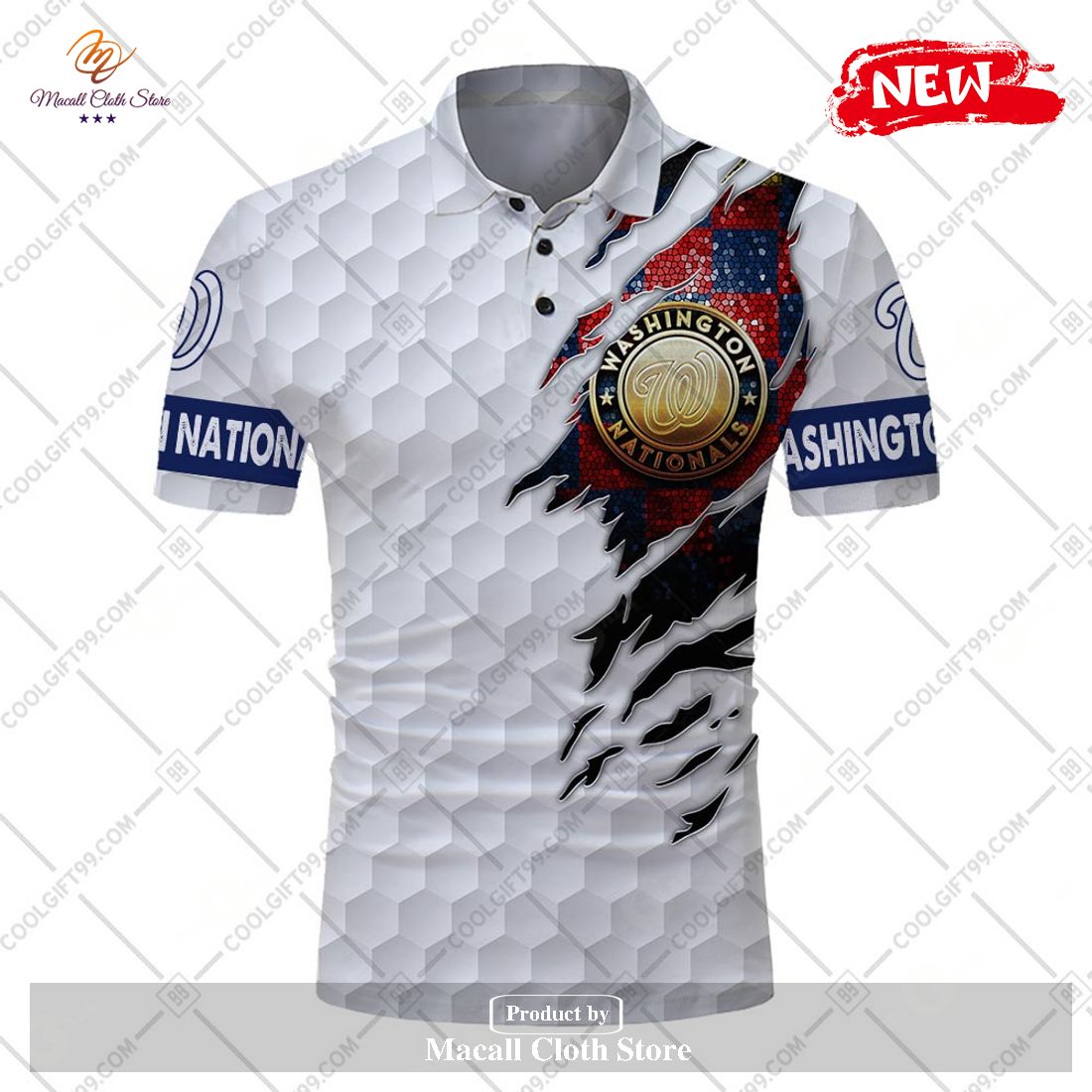 Personalized MLB Washington Nationals Mix Golf Style For Men Women Polo Shirt