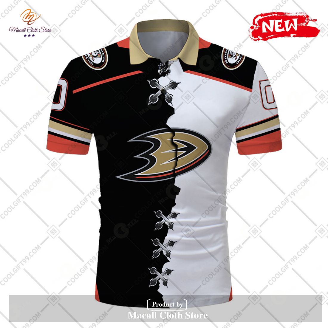 Personalized NHL Anaheim Ducks Mix Jersey Style For Men Women Polo Shirt