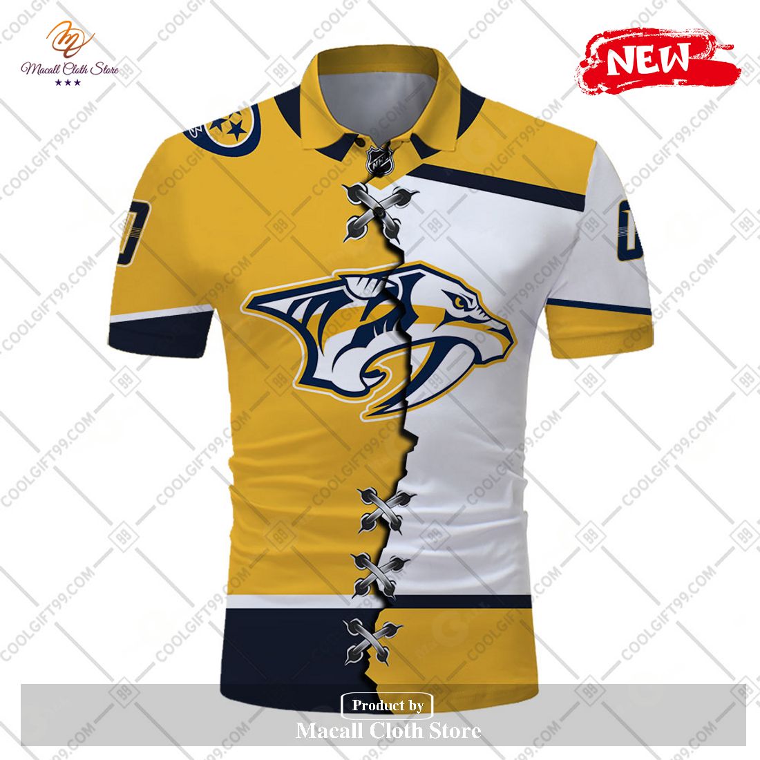Personalized NHL Nashville Predators Mix Jersey Style For Men Women Polo Shirt