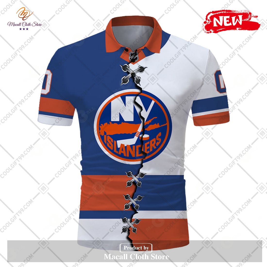 Personalized NHL New York Islanders Mix Jersey Style For Men Women Polo Shirt