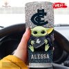 Personalized AFL Brisbane Lions Baby Yoda Gift For Yoda Fans Tumbler