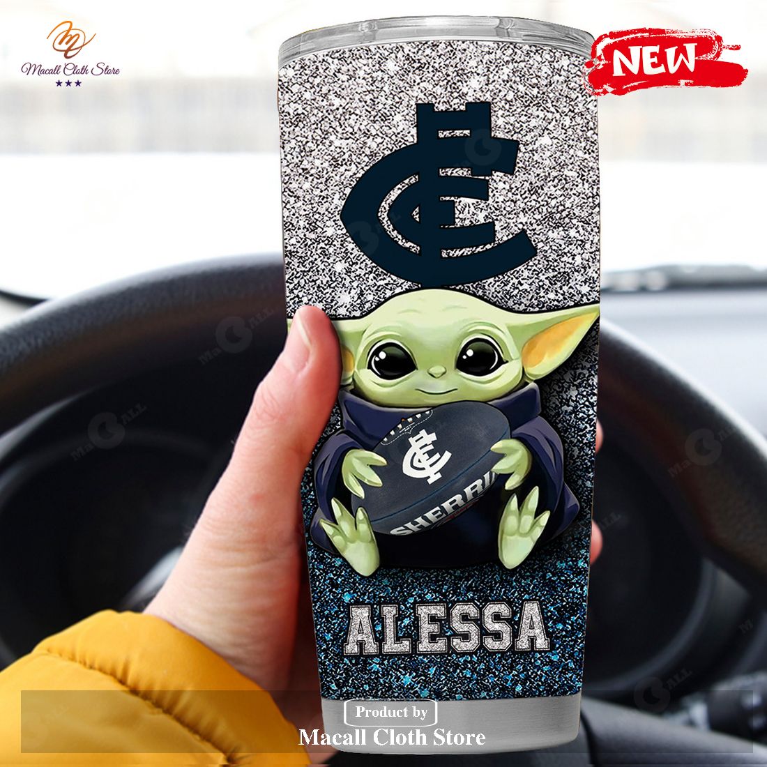 Personalized AFL Carlton Baby Yoda Gift For Yoda Fans Tumbler Personalized AFL Carlton Baby Yoda Gift For Yoda Fans Tumbler