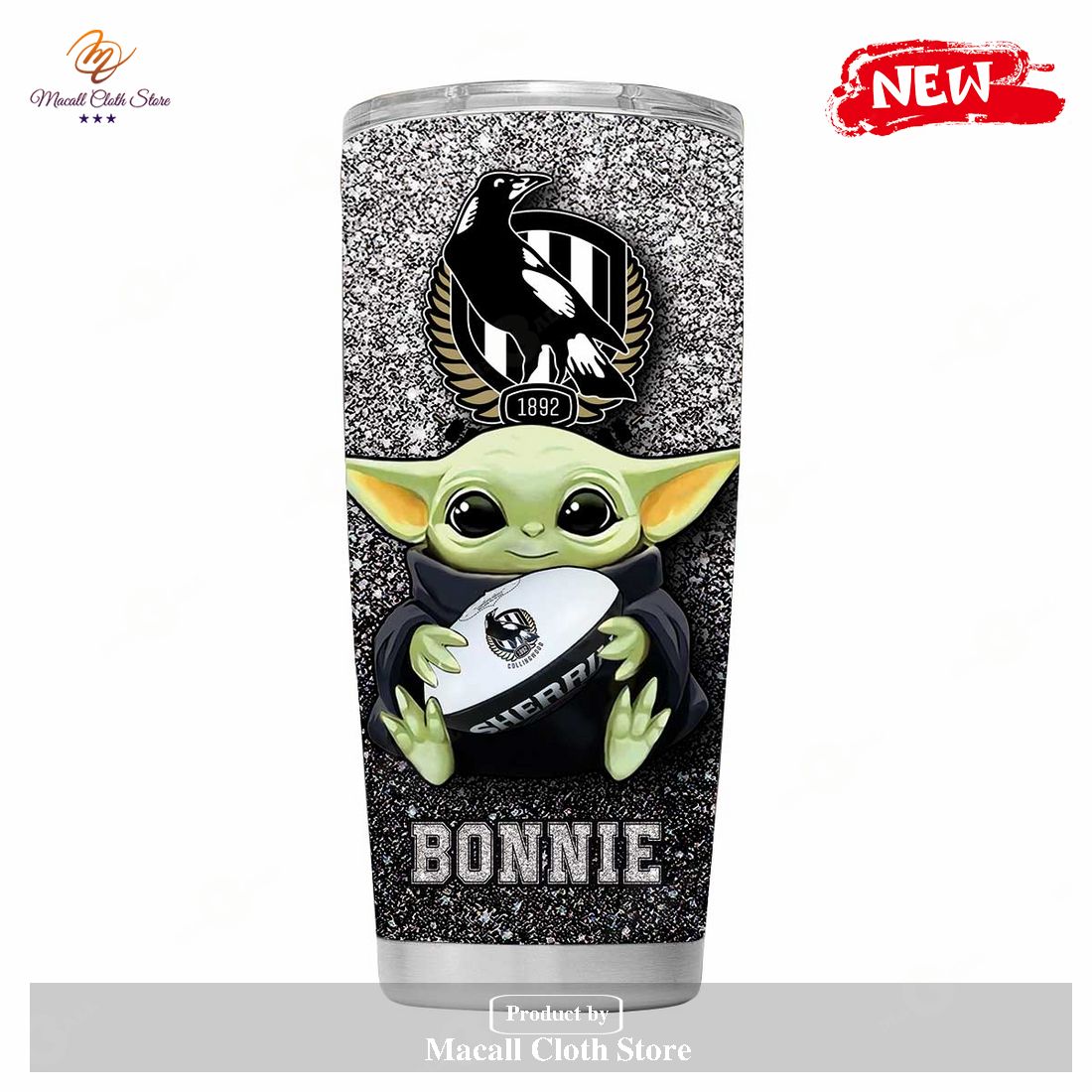 Personalized AFL Colling Wood Baby Yoda Gift For Yoda Fans Tumbler Personalized AFL Colling Wood Baby Yoda Gift For Yoda Fans Tumbler