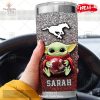 Personalized CFL EDMONTON ELKS Yoda Gift For Sports Fans Tumbler