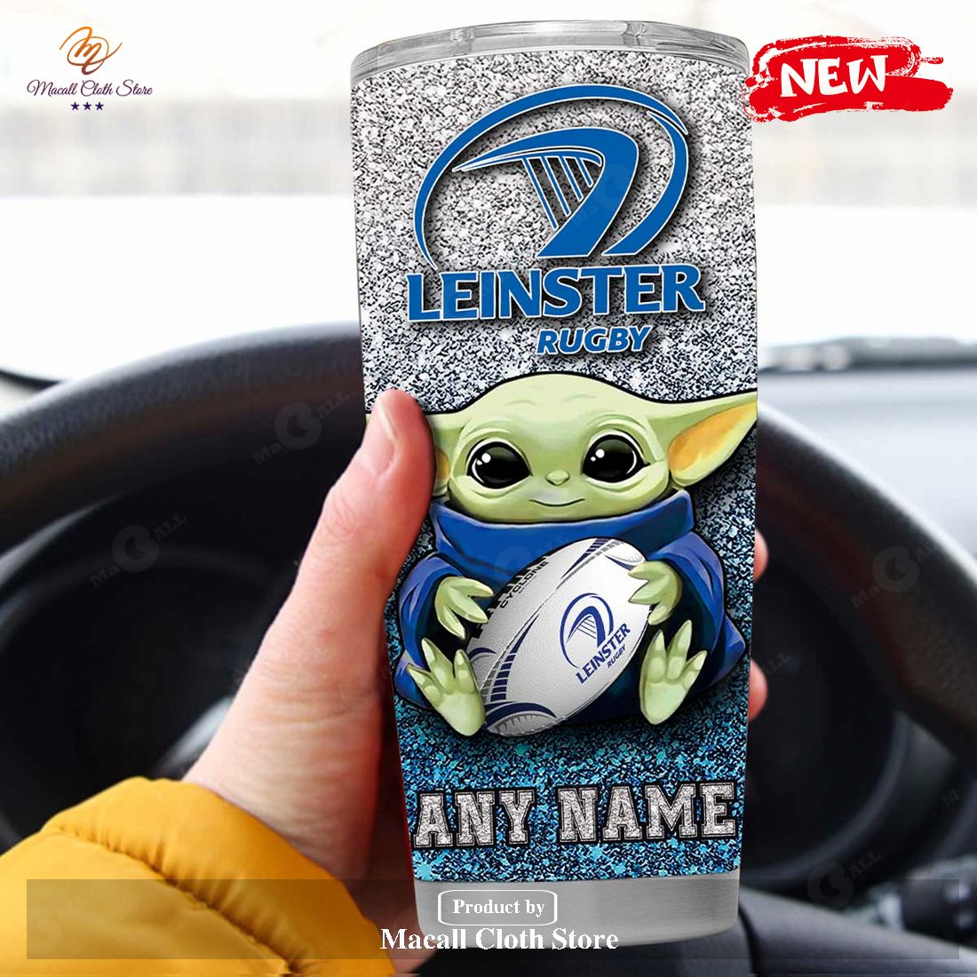 Personalized IRFU LEINSTER Rugby Baby Yoda Gift For Yoda Fans Tumbler Personalized IRFU LEINSTER Rugby Baby Yoda Gift For Yoda Fans Tumbler
