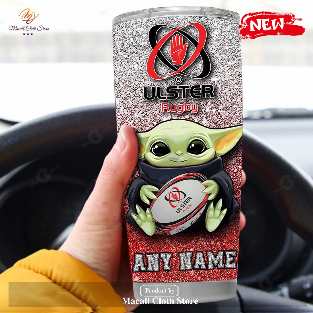 Personalized IRFU ULSTER Rugby Baby Yoda Gift For Yoda Fans Tumbler Personalized IRFU ULSTER Rugby Baby Yoda Gift For Yoda Fans Tumbler
