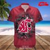 Personalized Washington State Cougars NCAA Basketball Net Grunge Pattern Hawaiian Shirt and Shorts