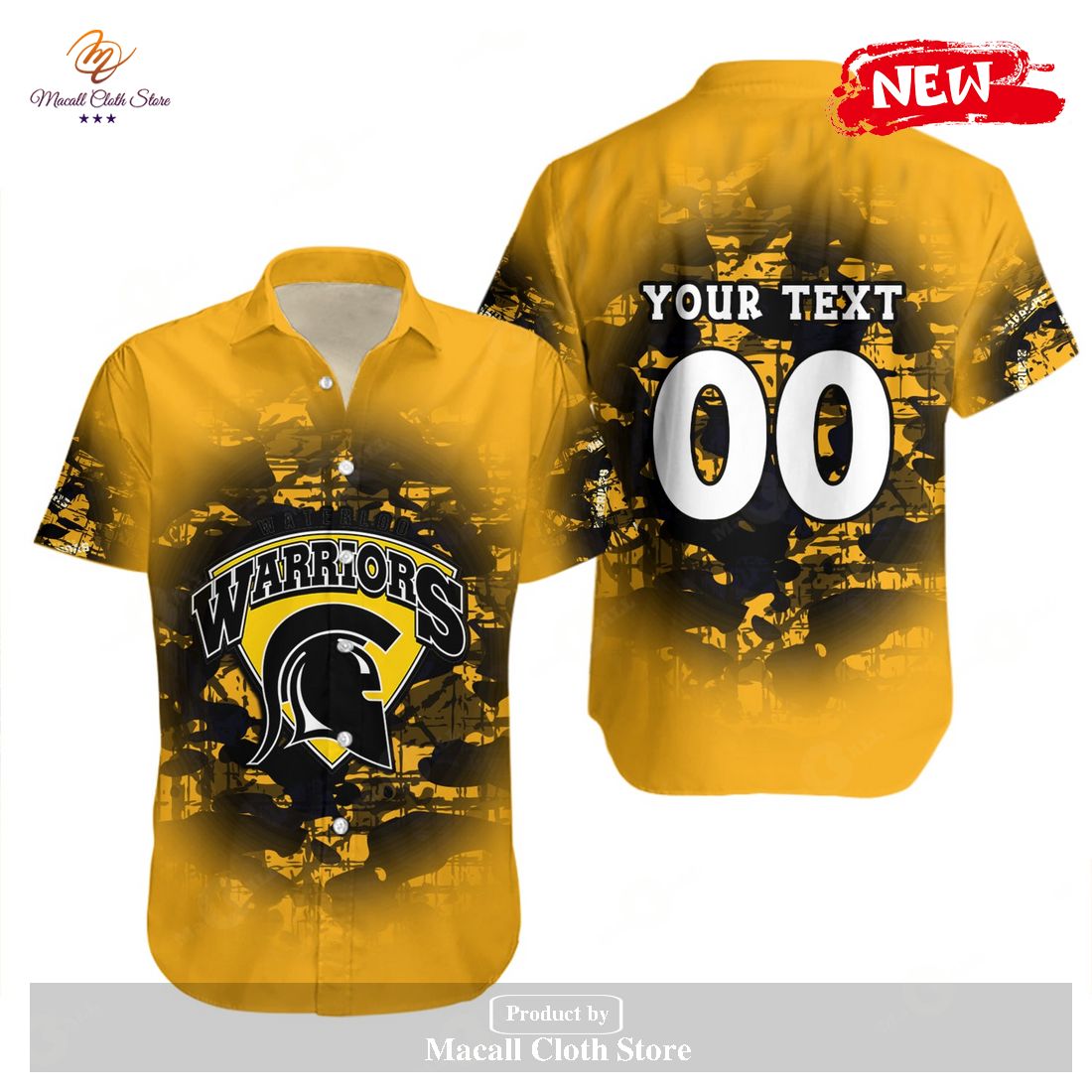Personalized Waterloo Warriors NCAA Camouflage Vintage Hawaiian Shirt and Shorts