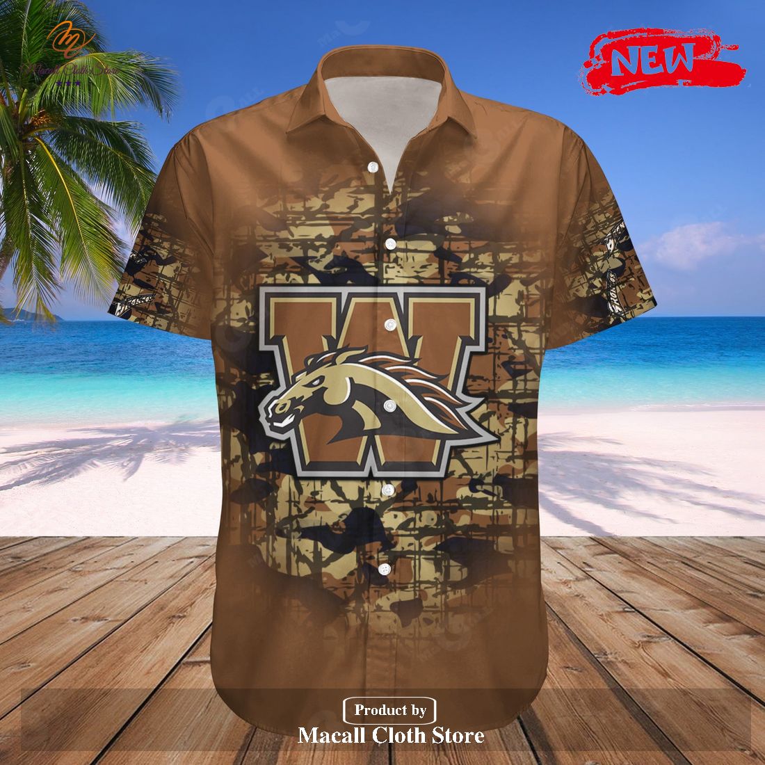 Personalized Western Michigan Broncos NCAA Camouflage Vintage Hawaiian Shirt and Shorts Personalized Western Michigan Broncos NCAA Camouflage Vintage Hawaiian Shirt and Shorts