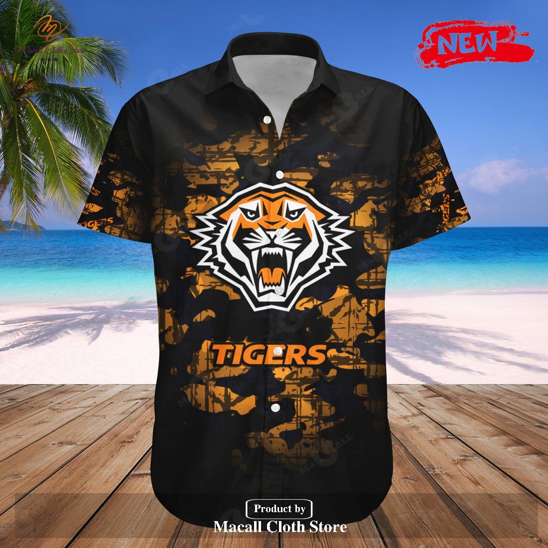 Personalized Wests Tigers NCAA Camouflage Vintage - NRL Hawaiian Shirt and Shorts Personalized Wests Tigers NCAA Camouflage Vintage - NRL Hawaiian Shirt and Shorts