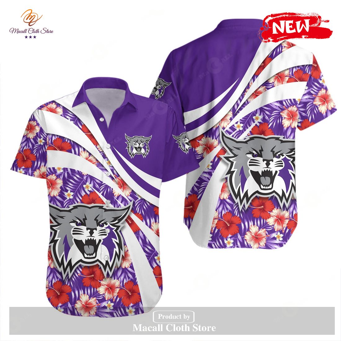 Weber State Wildcats NCAA Hibiscus Sport Style Hawaiian Shirt and Shorts