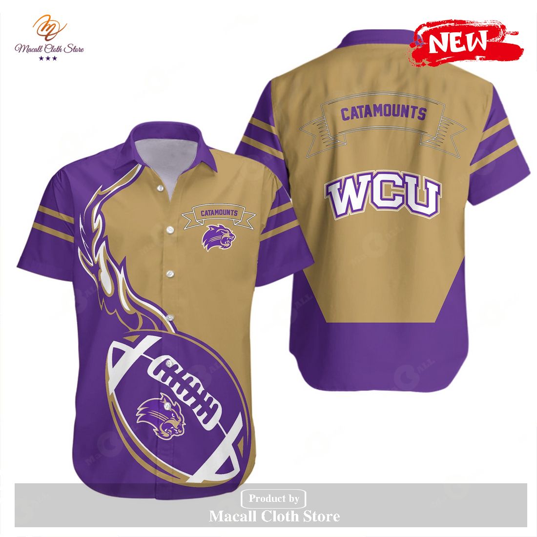 Western Carolina Catamounts NCAA Flame Ball Hawaiian Shirt and Shorts