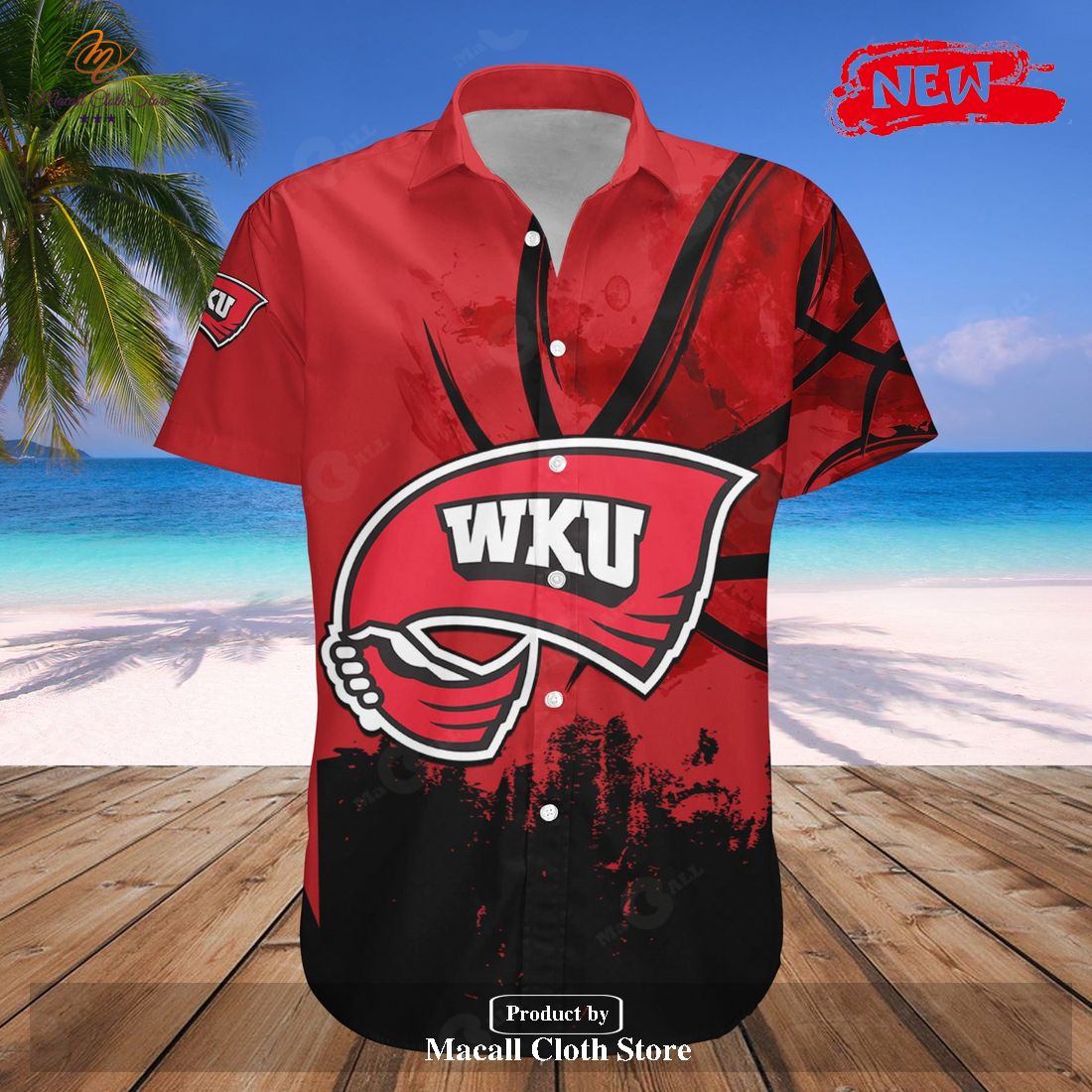 Western Kentucky Hilltoppers NCAA Basketball Net Grunge Pattern Hawaiian Shirt and Shorts