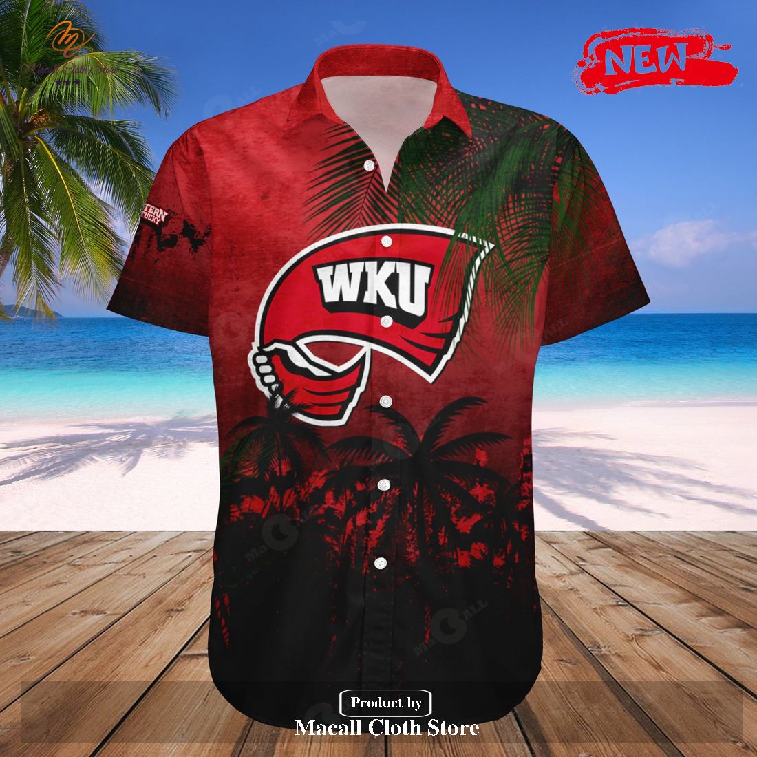 Western Kentucky Hilltoppers NCAA Coconut Tree Tropical Grunge Hawaiian Shirt and Shorts