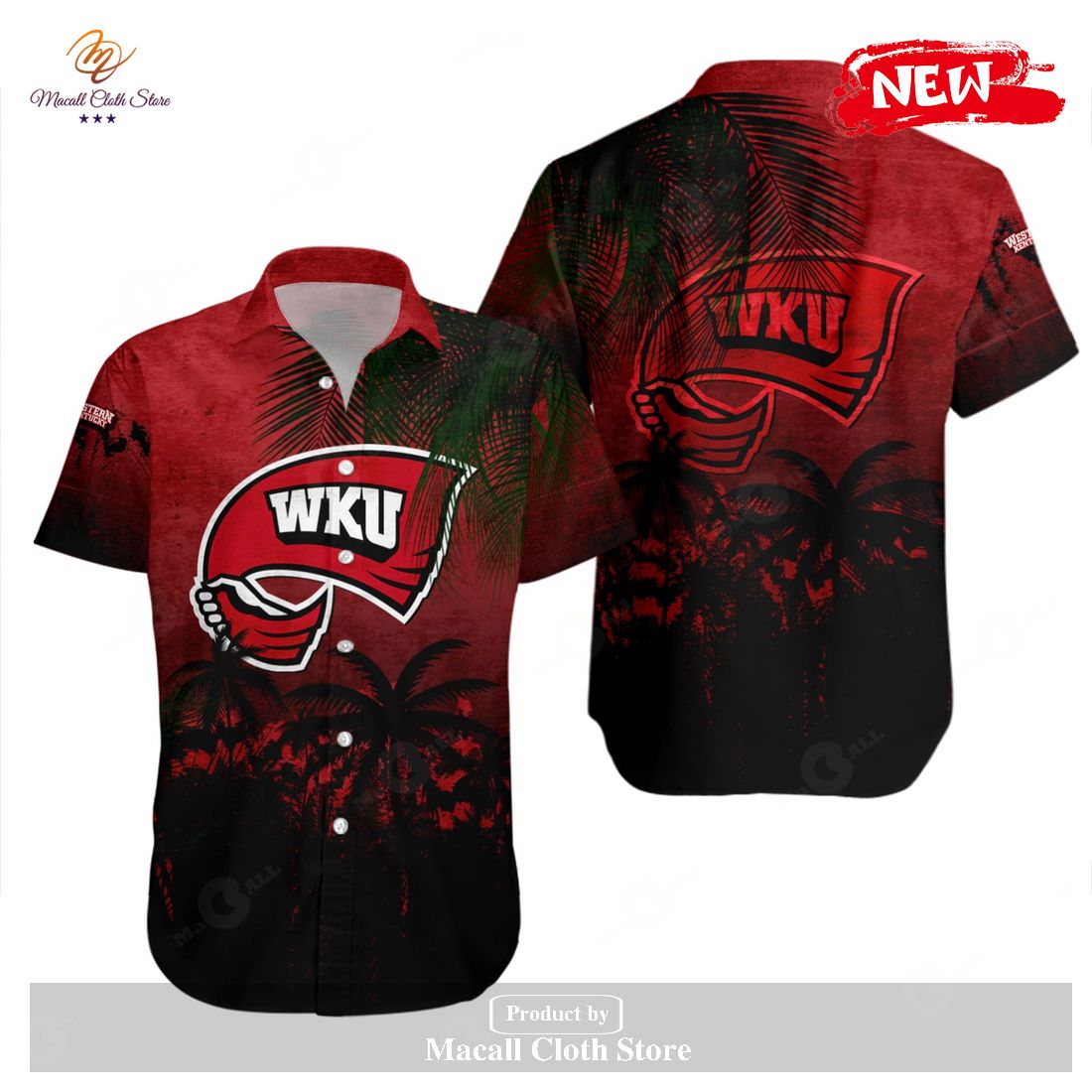 Western Kentucky Hilltoppers NCAA Coconut Tree Tropical Grunge Hawaiian Shirt and Shorts