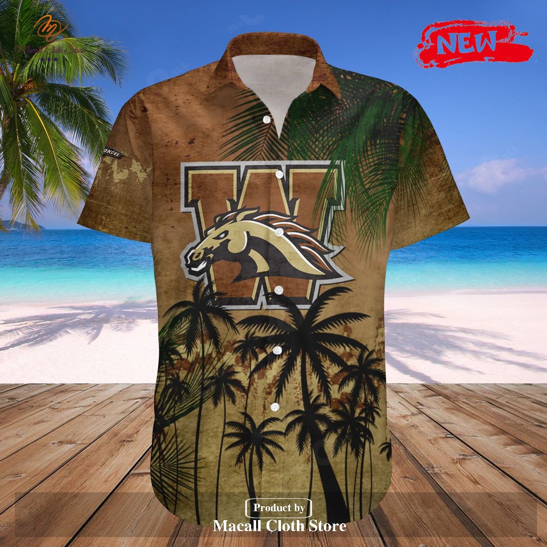 Western Michigan Broncos NCAA Coconut Tree Tropical Grunge Hawaiian Shirt and Shorts