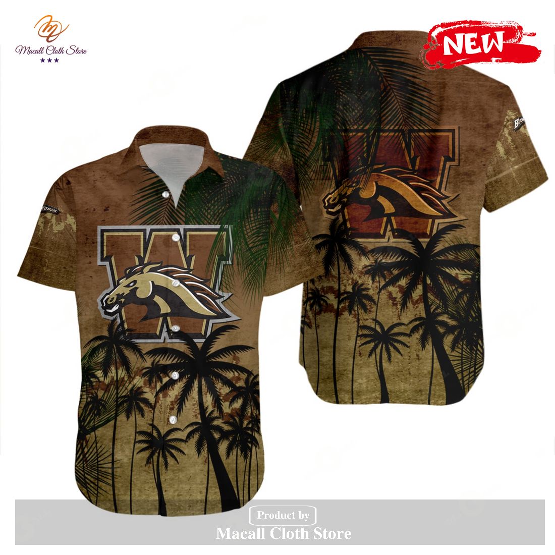 Western Michigan Broncos NCAA Coconut Tree Tropical Grunge Hawaiian Shirt and Shorts