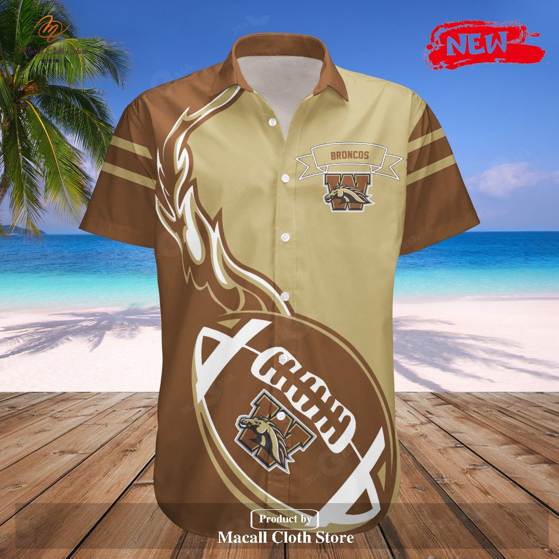 Western Michigan Broncos NCAA Flame Ball Hawaiian Shirt and Shorts