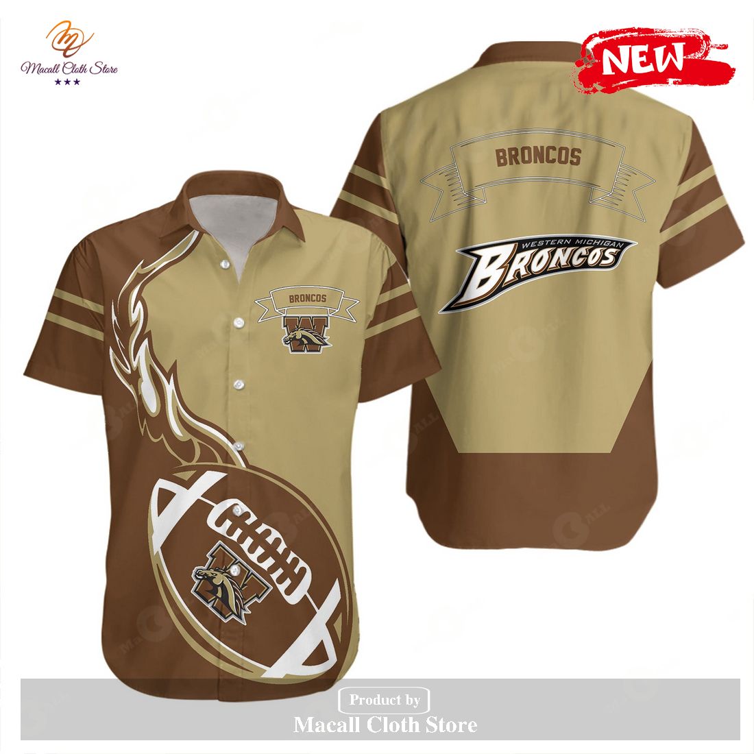 Western Michigan Broncos NCAA Flame Ball Hawaiian Shirt and Shorts