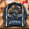 Personalized Name NFL Detroit Lions Enegry Black Design Classic Cap