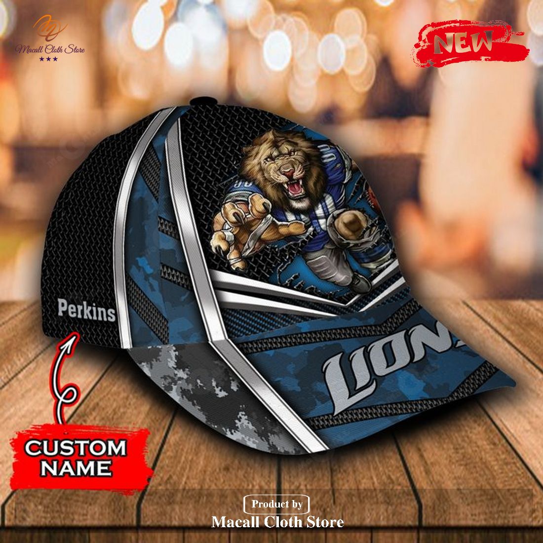 Personalized Name NFL Detroit Lions Sports Design For Fan Classic Cap