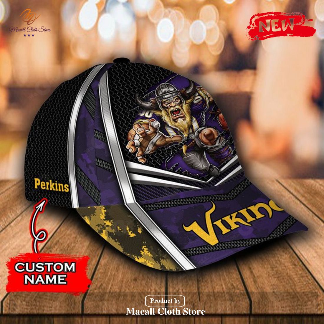 Personalized Name NFL Minnesota Vikings Sports Design For Fan Classic Cap