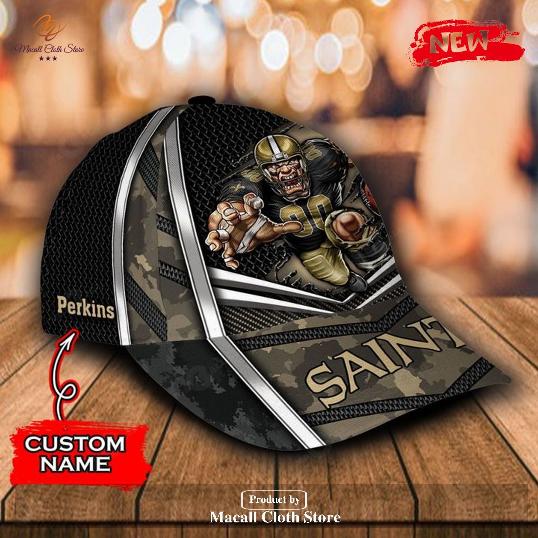 Personalized Name NFL New Orleans Saints Sports Design For Fan Classic Cap
