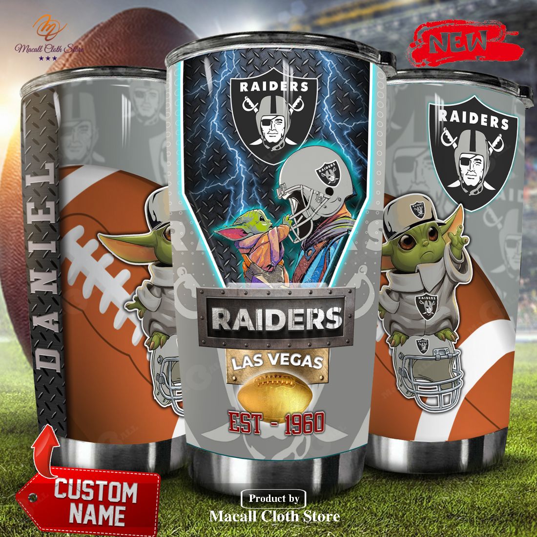 Raiders Sublimation Tumbler Personalized Baby Yoda Dad Las Vegas Raiders  Gift - Personalized Gifts: Family, Sports, Occasions, Trending