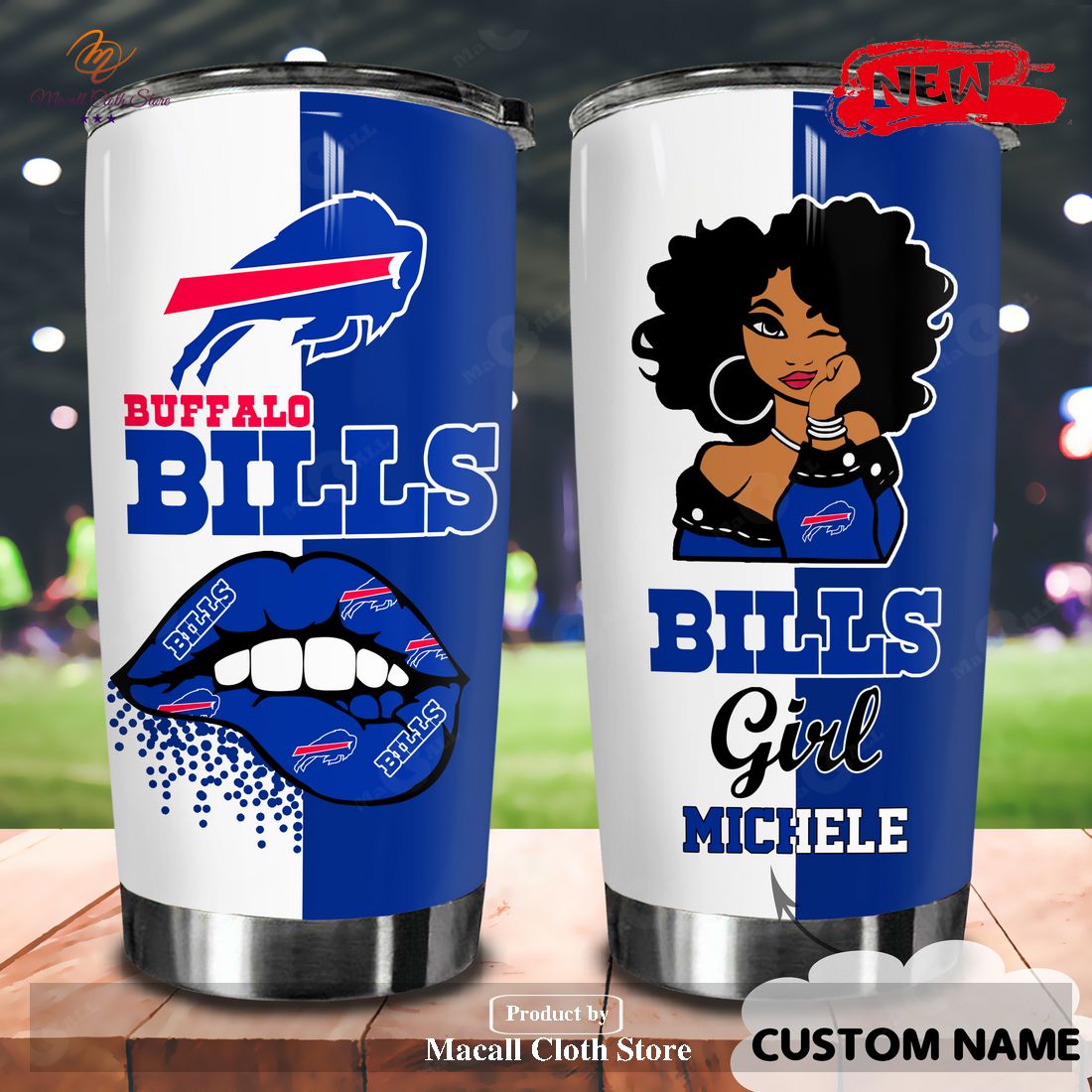 Buffalo Bills Girl Custom Name Tumbler