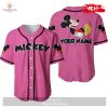 Personalized Chilling Mickey Mouse Disney All Over Print Orange Baseball Jersey