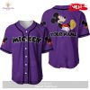 Personalized Chilling Mickey Mouse Disney All Over Print Pink Baseball Jersey