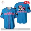 Personalized Chilling Minnie Mouse Disney All Over Print Pink Design Baseball Jersey