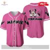 Personalized Chilling Minnie Mouse Disney Orange Design All Over Print Baseball Jersey
