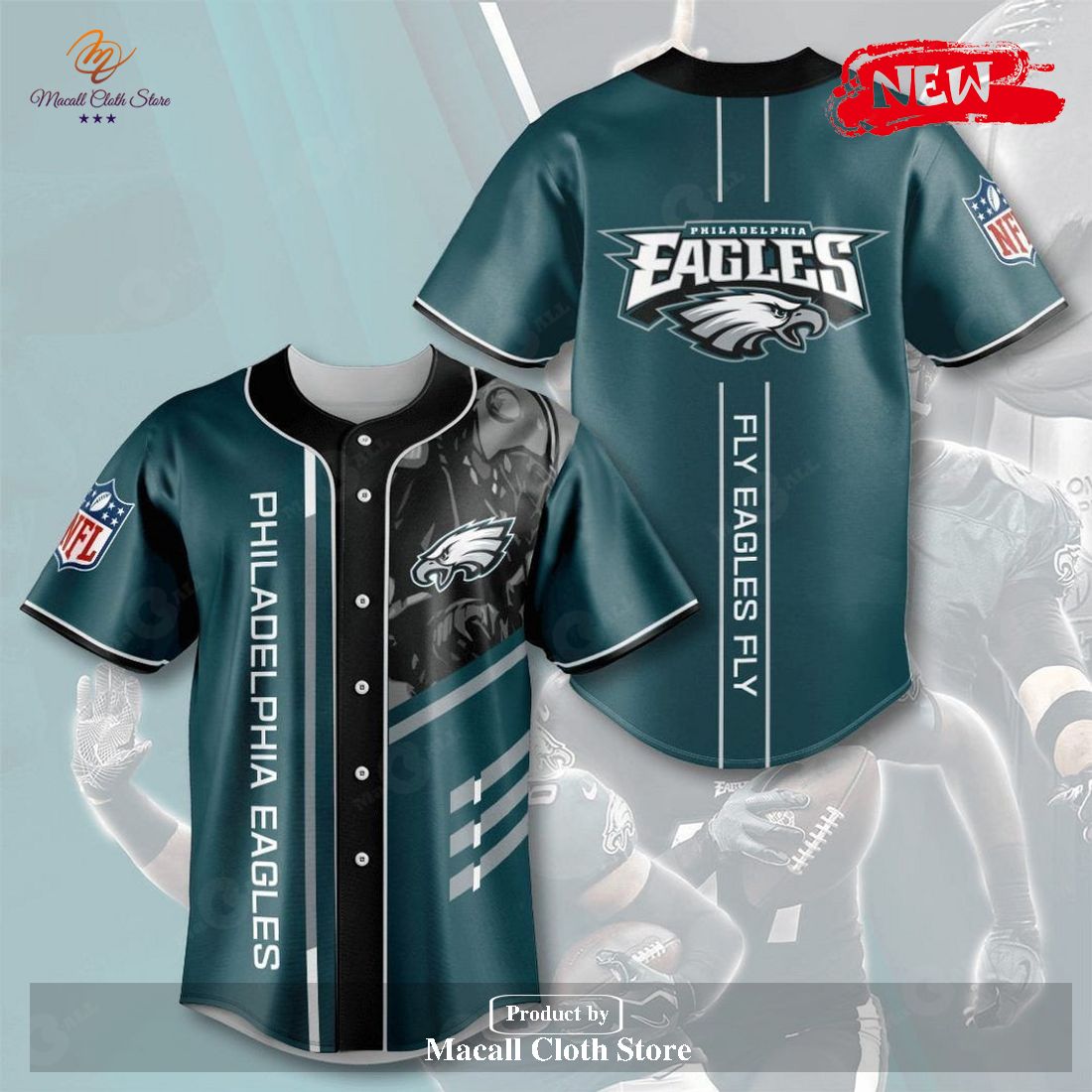 Philadelphia Eagles NFL 3D Personalized Baseball Jersey NFL230726