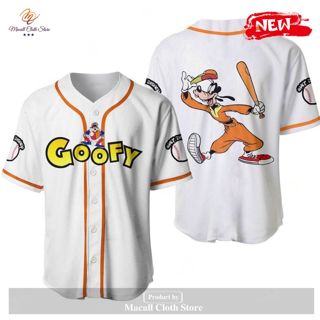 Goofy Dog Disney Cartoon Graphics All Over Print Unisex Baseball Jersey Goofy Dog Disney Cartoon Graphics All Over Print Unisex Baseball Jersey